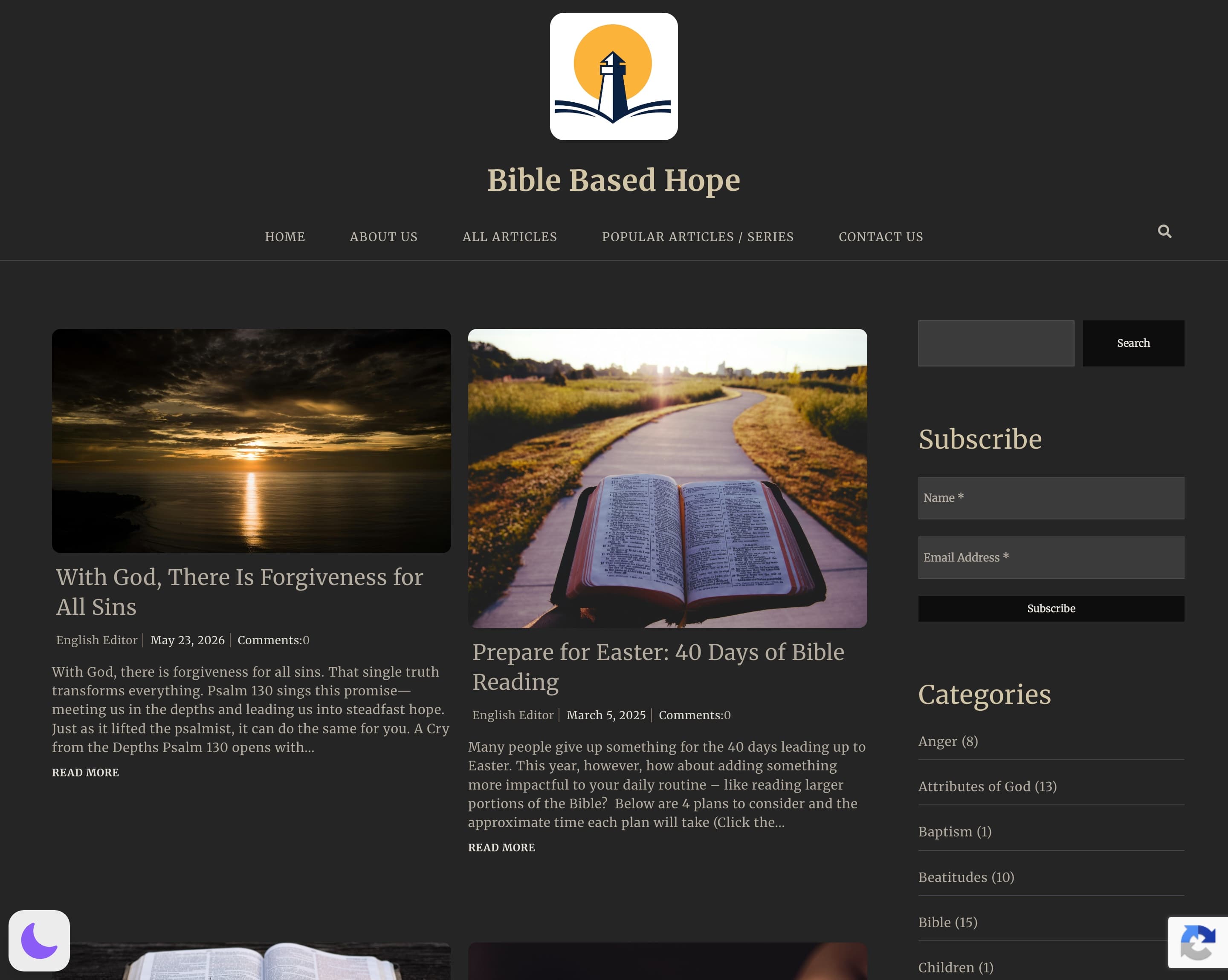 All-articles listing with editor bylines, dates, and topic categories
